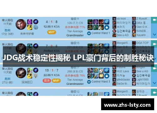 JDG战术稳定性揭秘 LPL豪门背后的制胜秘诀